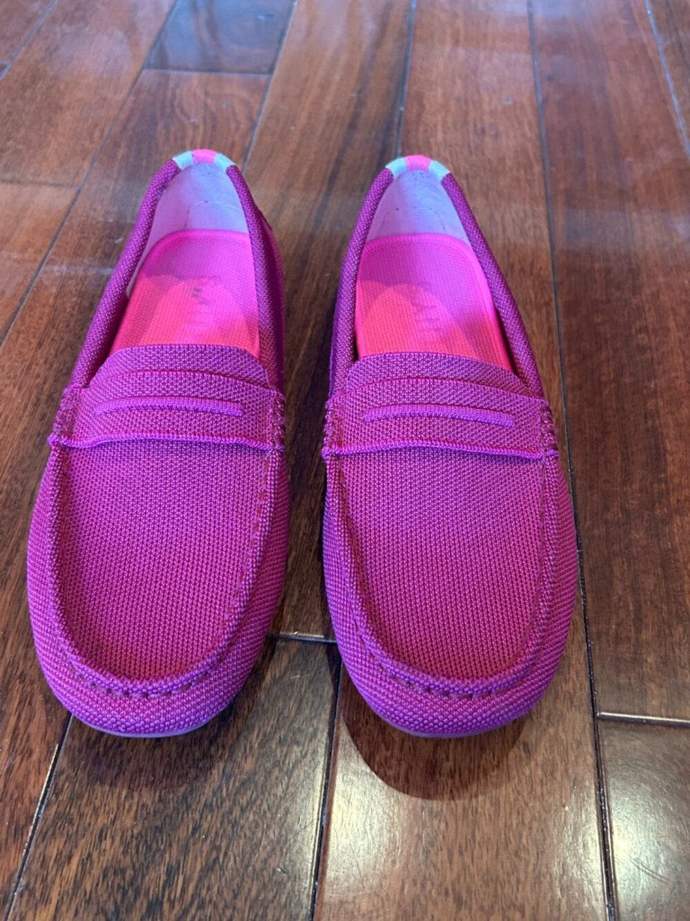 Rothy’s Womens Size 9 Loafers Berry Pink Magenta Knit Penny Driving Flats Shoes - Picture 2 of 6